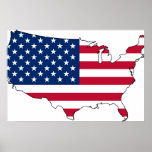 La carte des Etats-Unis, Etats-Unis diminuent Affiche