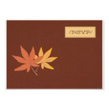 La chute laisse la carte de RSVP Faire-parts