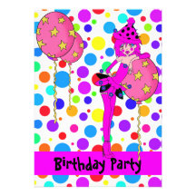 La fille effrontée de fête d'anniversaire repère d cartons d'invitation