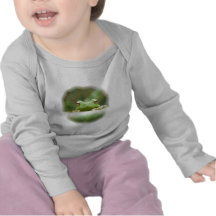 La grenouille observe le T-shirt infantile