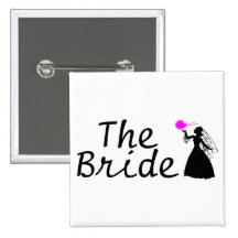 La jeune mariée de jeune mariée (noir) pin's