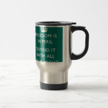 La liberté est dans le péril mug à café
