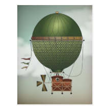 La machine de vol de Citronnier Steampunk de dirig Cartes Postales