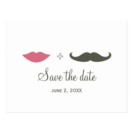 La moustache et les lèvres élégantes font gagner l carte postale