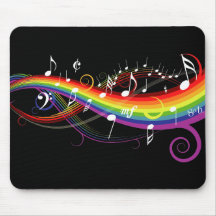 La musique blanche d'arc-en-ciel note Mousepad Tapis De Souris