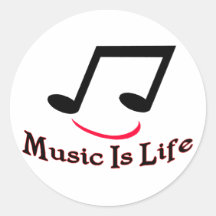 La musique est la vie adhésif rond