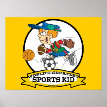 LA PLUS GRANDE BANDE DESSINÉE D'ENFANT DE SPORTS D POSTERS