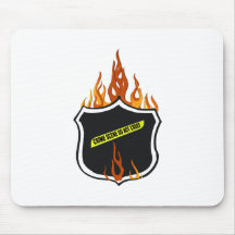 La police flamboyante de tatouage Badge Tapis De Souris