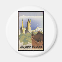 La Suisse vintage Lausanne-Ouchy Aimants