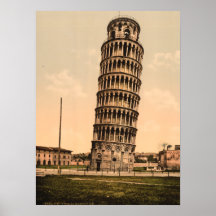 La tour penchée de Pise, Toscane, Italie Affiches