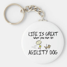 La vie est grand chien Keychain d'agilité Porte-clé