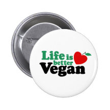 La vie est un meilleur végétalien badge avec épingle