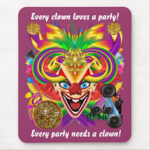 La vue de clown de partie de mardi gras veuillez l tapis de souris