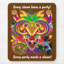 La vue de clown de partie de mardi gras veuillez l tapis de souris
