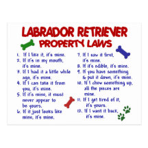 LABRADOR RETRIEVER-Eigentums-Gesetze Postkarte