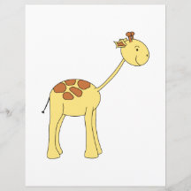 Lächelnde Giraffe. Karikatur Flyer Druck