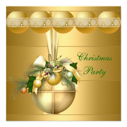 Laden Sie WeihnachtsParty-Goldbälle ein Ankündigungen