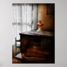Lampe - ich pflegte, um Briefe zu schreiben Plakatdruck