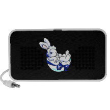 lapin de bébé en oeuf ribbon.png bleu mini haut-parleurs