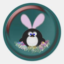 Lapin de Pâques Adhésif Rond