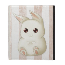 Lapin gonflé mignon de Kawaii Étui iPad Folio