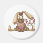 Lapins doux · Lapin, coeur et roses Aimants Pour Réfrigérateur