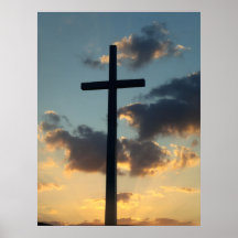 L'art levé du Roi Pâques Sunset Christian Poster