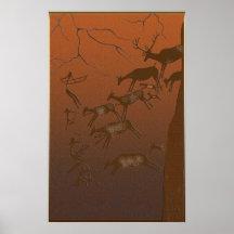 Lascaux Hirsch-Jagd Poster