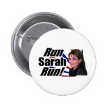 Lassen Sie Sarah-Lauf laufen! Sarah Palin Anstecknadelbutton