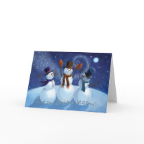 Laßt ihm schneien Schneemann-Weihnachtskarte