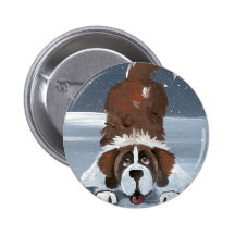 "Lässt Spiel-" Bernhardiner-Hund Anstecknadelbuttons