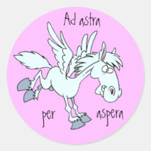 Latin : Astra d'annonce par aspera Autocollant