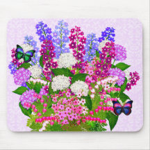 Lavendel-Garten-Blumenstrauß Mousepad
