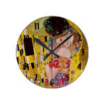 Le baiser (détail) par Gustav Klimt Horloge Murale