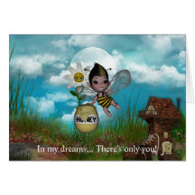Le bébé adorable mignon gaffent le miel d'abeille carte de vœux
