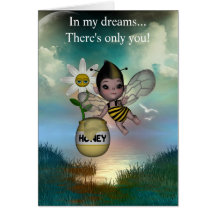 Le bébé adorable mignon gaffent le miel d'abeille carte