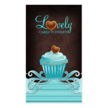 Le bleu de petit gâteau de boulangerie tourbillonn cartes de visite personnelles