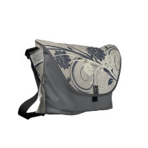 Le bleu fleurit le sac messenger besaces