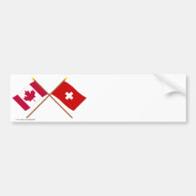 Le Canada et les drapeaux croisés par Suisse Autocollant Pour Voiture