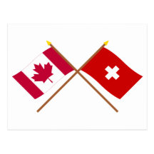 Le Canada et les drapeaux croisés par Suisse Carte Postale