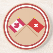 Le Canada et les drapeaux croisés par Suisse Dessous De Verre