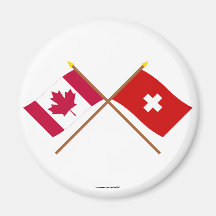 Le Canada et les drapeaux croisés par Suisse Aimants