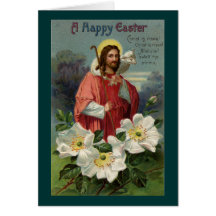 Le Christ le berger avec le cru Pâques d'agneau Cartes De Vœux