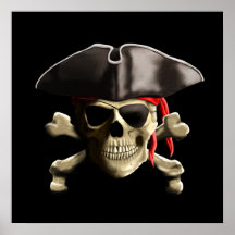 Le crâne de pirate de jolly roger posters