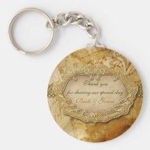 Le cru "vous remercient" mariage brun d'or porte-clef