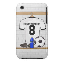 Le football blanc et noir personnalisé Jerse du fo Coque iPhone 3