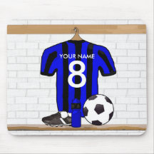 Le football Jersey noir et bleu personnalisé du fo Tapis De Souris
