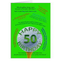 Le golf plaisante carte d'anniversaire pour 50 ans