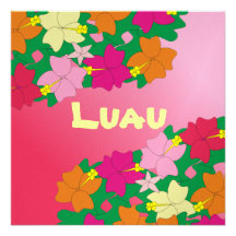 Le Hawaïen tropical fleurit l'invitation de Luau