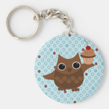 Le hibou et le petit gâteau porte-clefs